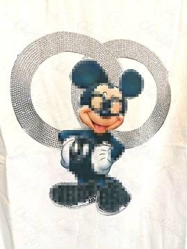 Damen Shirt weiss mit Mickey Print – bis Gr. 42 – Damen Strass Shirts