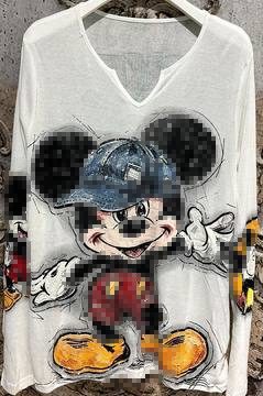 Damen Shirt weiss mit Mickey Print – bis Gr. 42 – Damen Strass Shirts